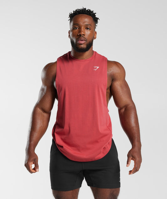 Gymshark React Drop Arm Tank - Sundried Red
