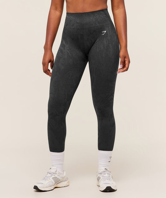 Gymshark Adapt Camo Seamless Leggings - Asphalt Grey/Black