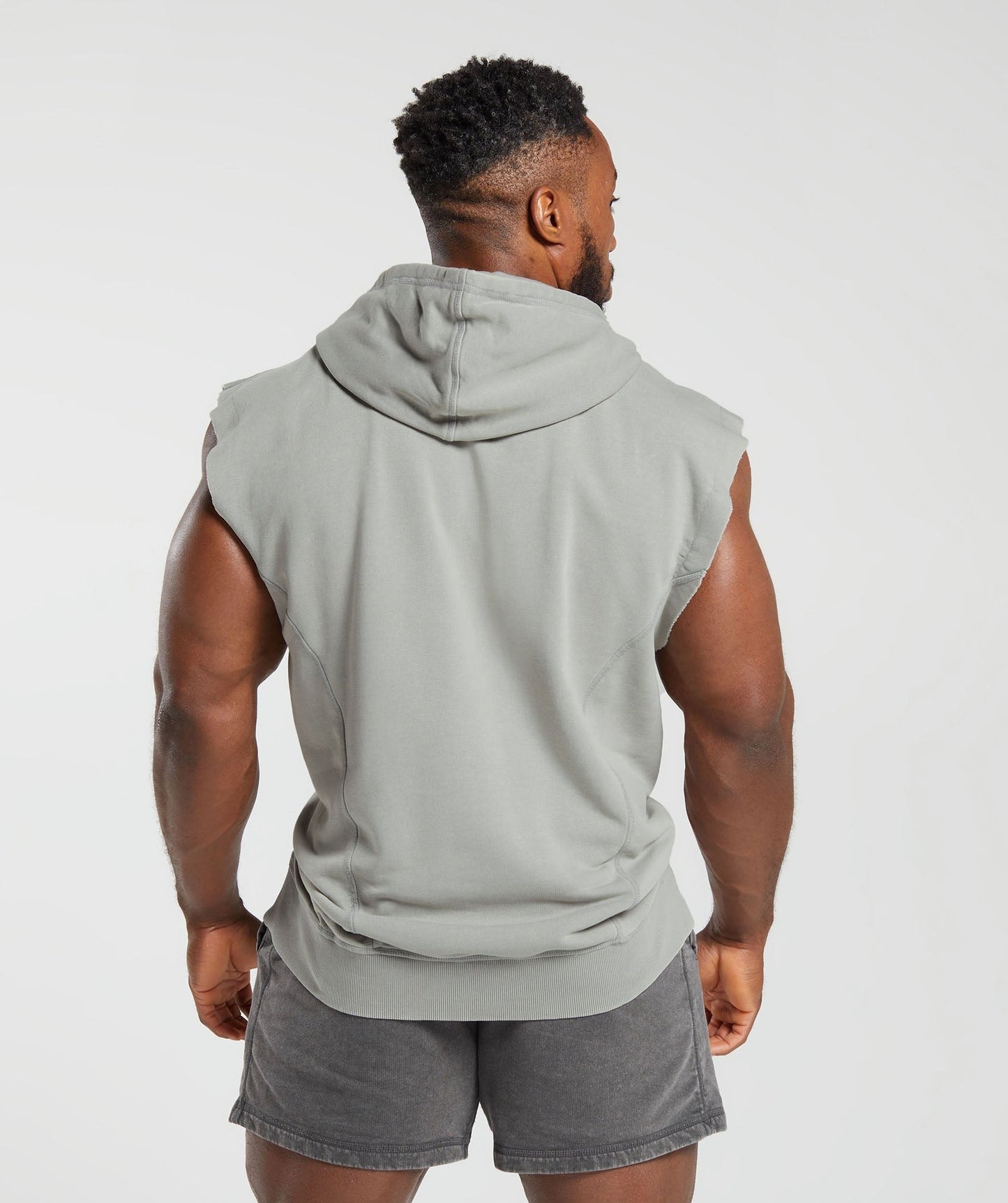 Gymshark Heritage Washed Sleeveless Zip Hoodie - Smokey Grey