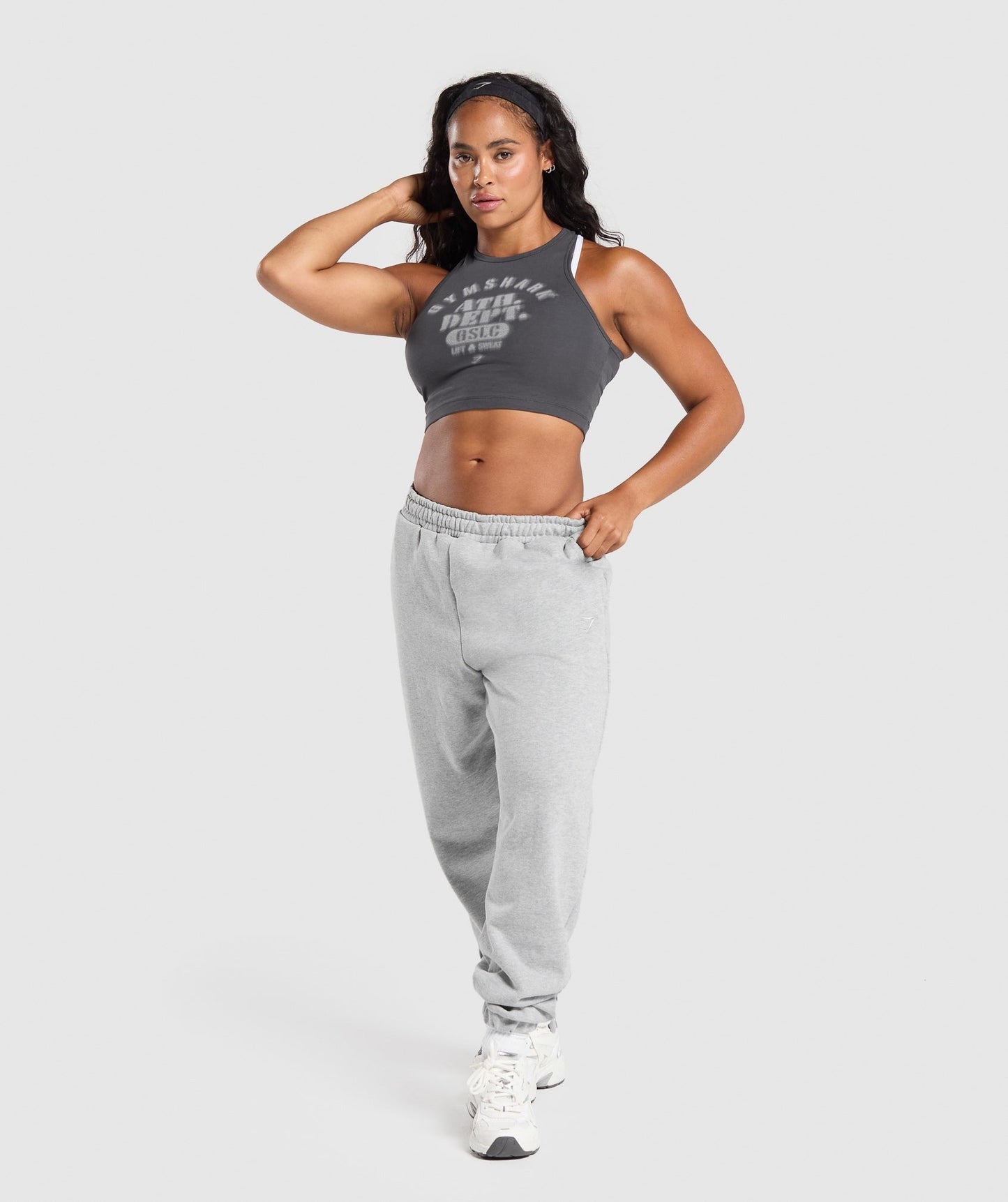 Gymshark Ath Dept Cropped Tank - Asphalt Grey