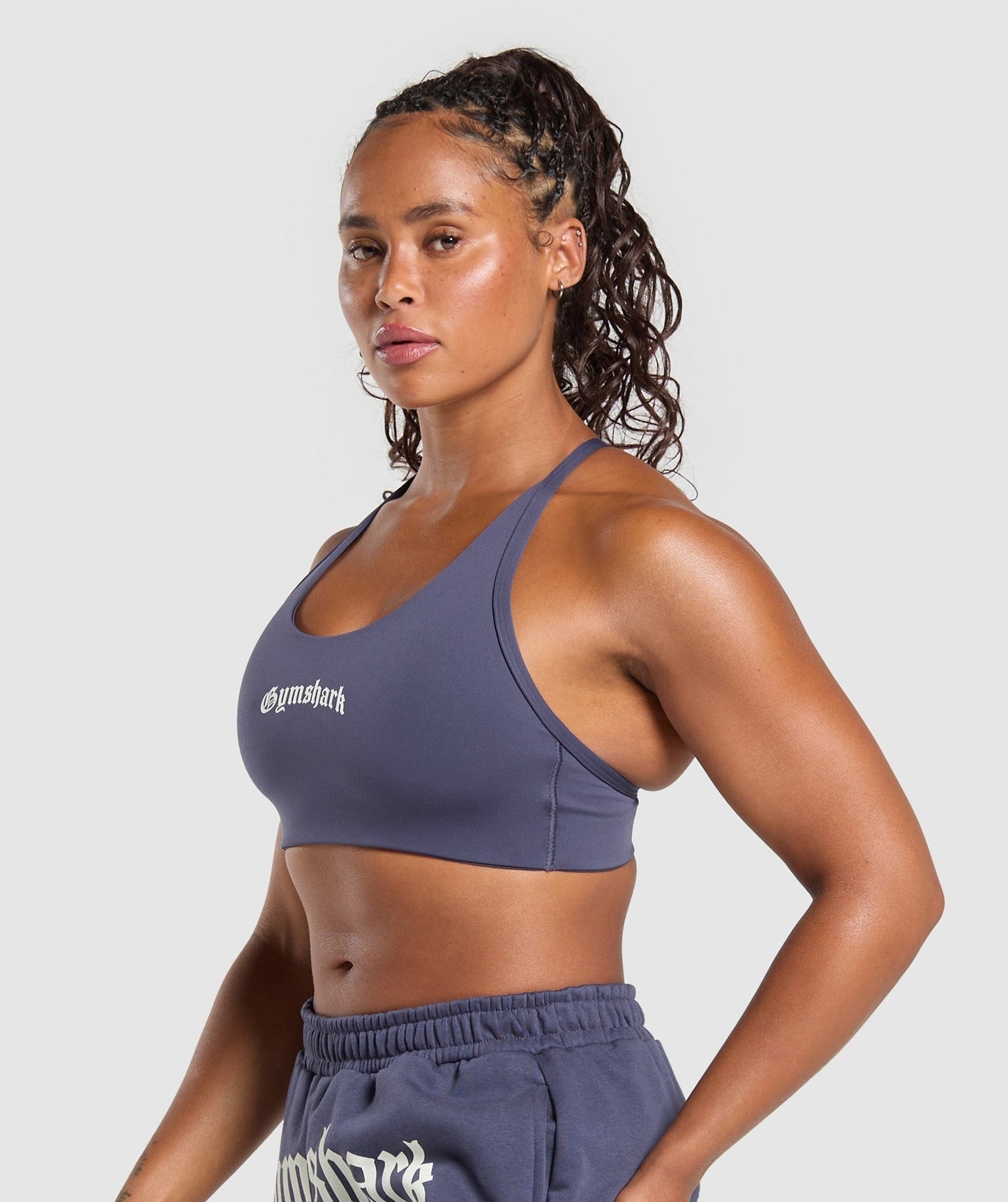 Gymshark Strength Department Graphic Sports Bra - Weighted Purple
