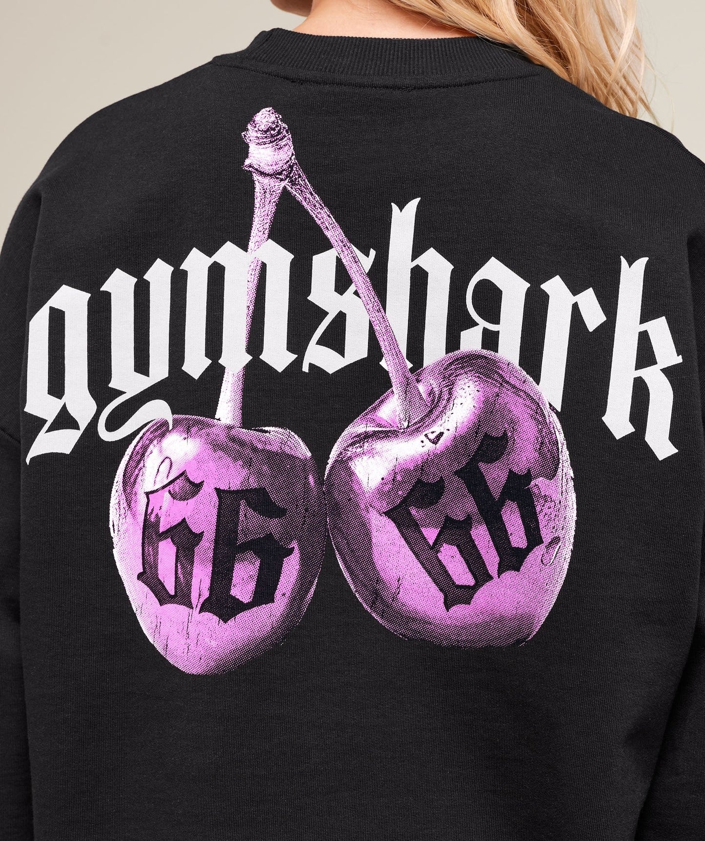 Gymshark Cherry Graphic Oversized Sweatshirt - Black