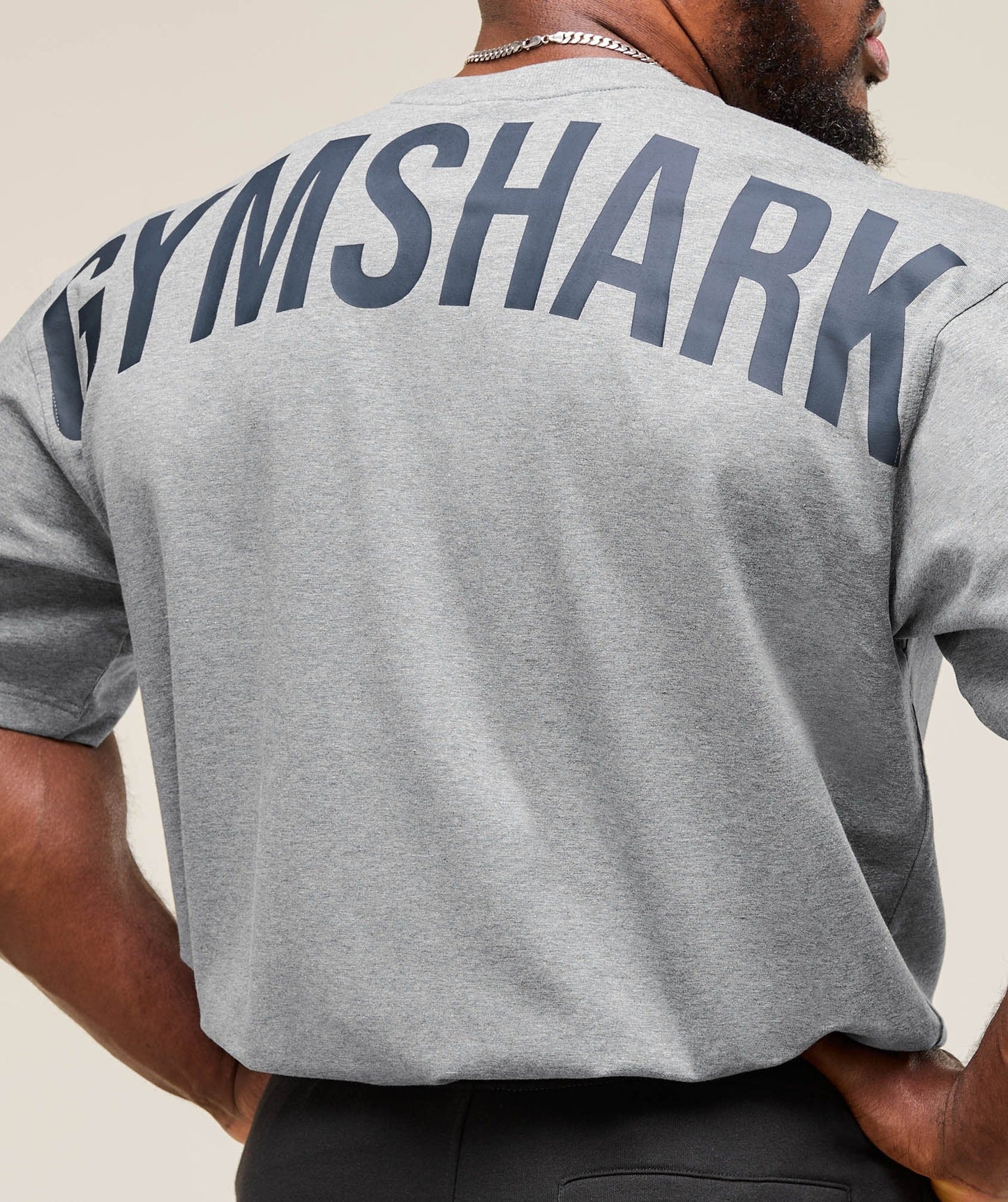 Gymshark Power T-Shirt - Charcoal Core Marl/Heavy Blue