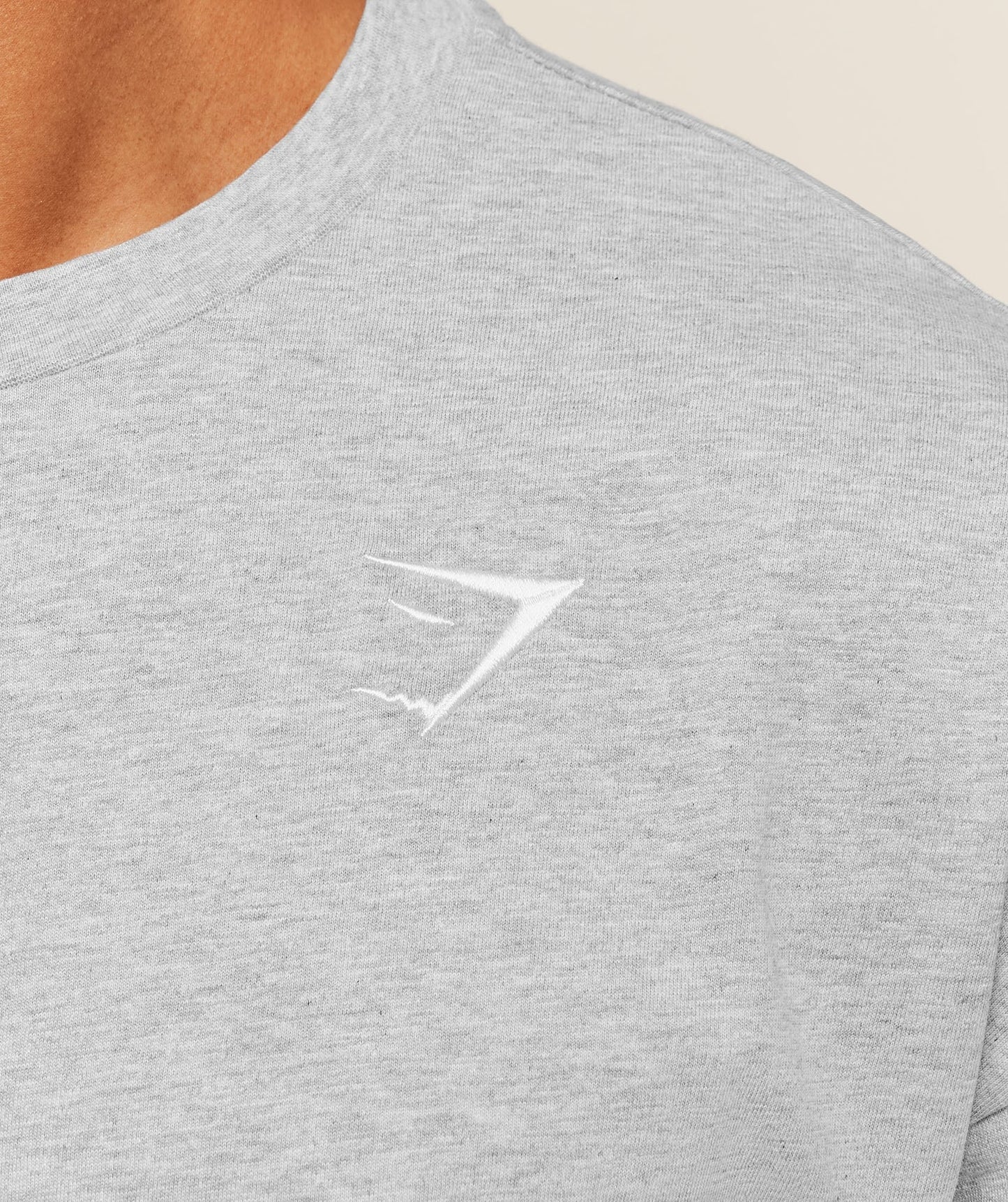 Gymshark Crest Oversized T-Shirt - Light Grey Core Marl