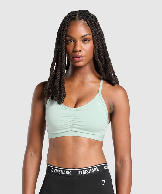 Gymshark Ruched Sports Bra - Morning Blue