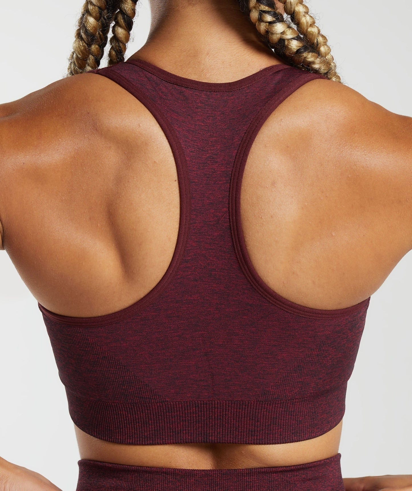 Gymshark Lift Seamless Sports Bra - Vintage Pink/Black Marl