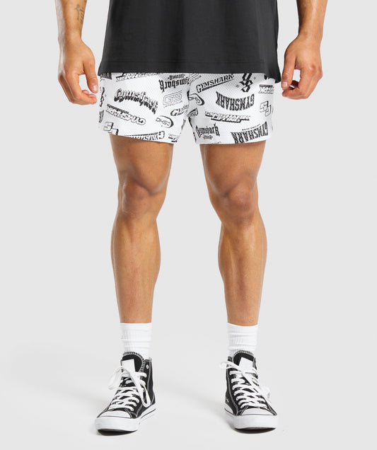 Gymshark Logomania Mesh 5" Shorts - Black