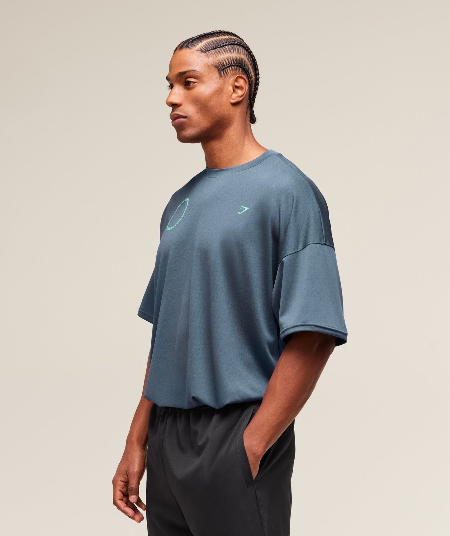 Gymshark Keep Showing Up T-Shirt - Titanium Blue