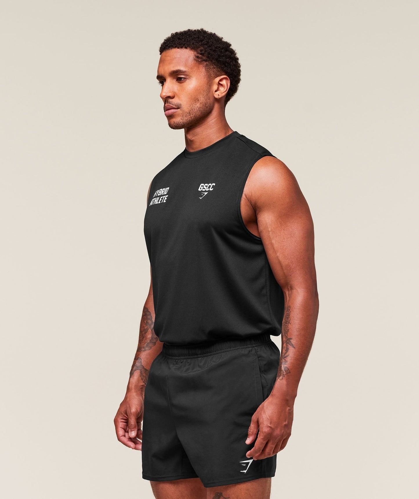 Gymshark Hybrid Athlete Cut Off Tank - Black