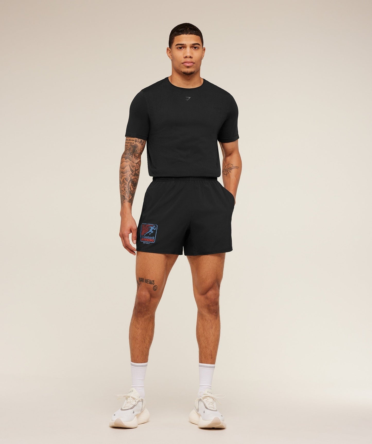 Gymshark Run Club Graphic Shorts - GS Black
