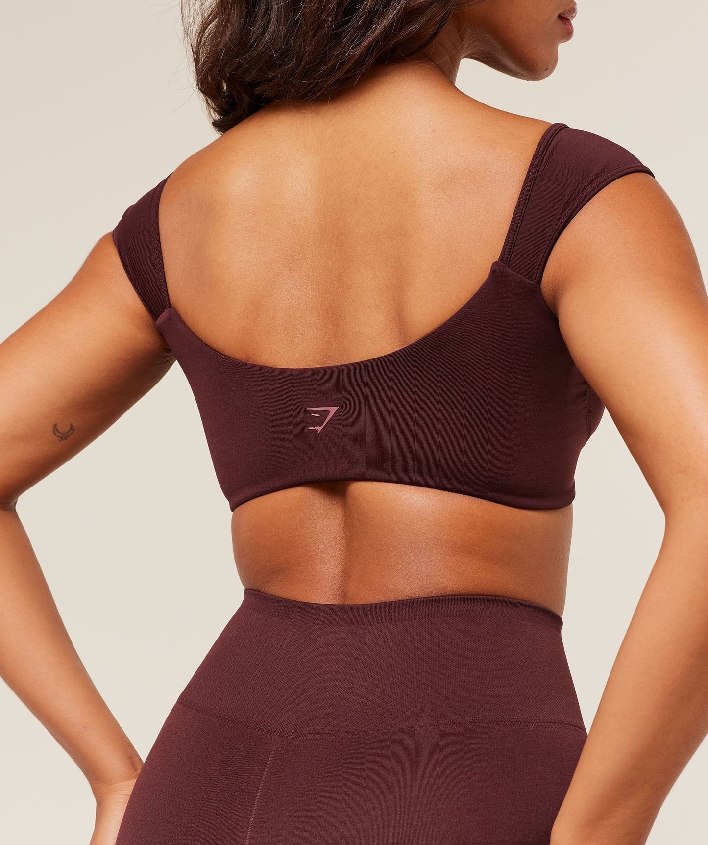 Gymshark Soft Sculpt Cap Sleeve Bralette - Rich Maroon
