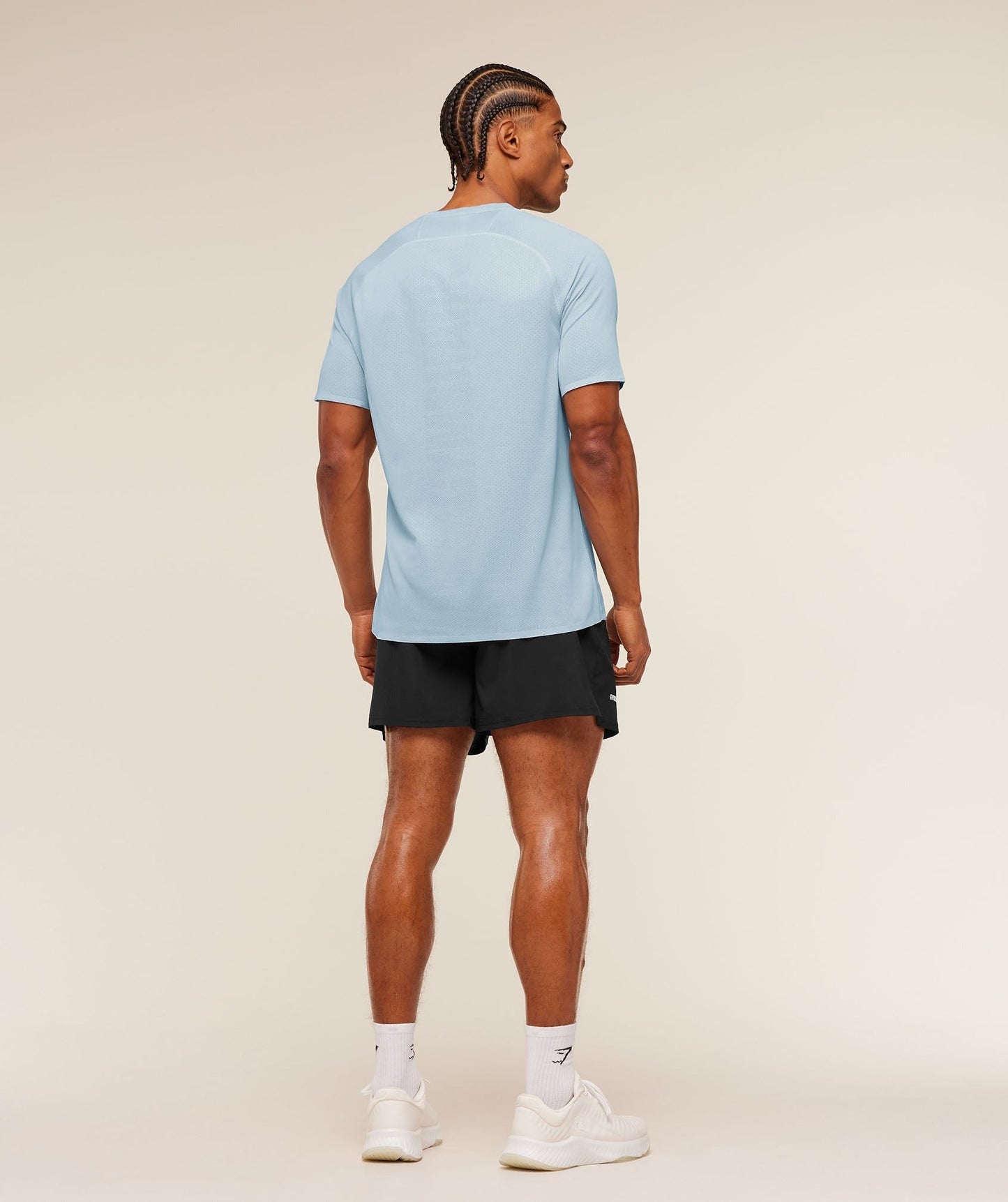Gymshark Hybrid Engineered Jacquard T-Shirt - Chilled Blue