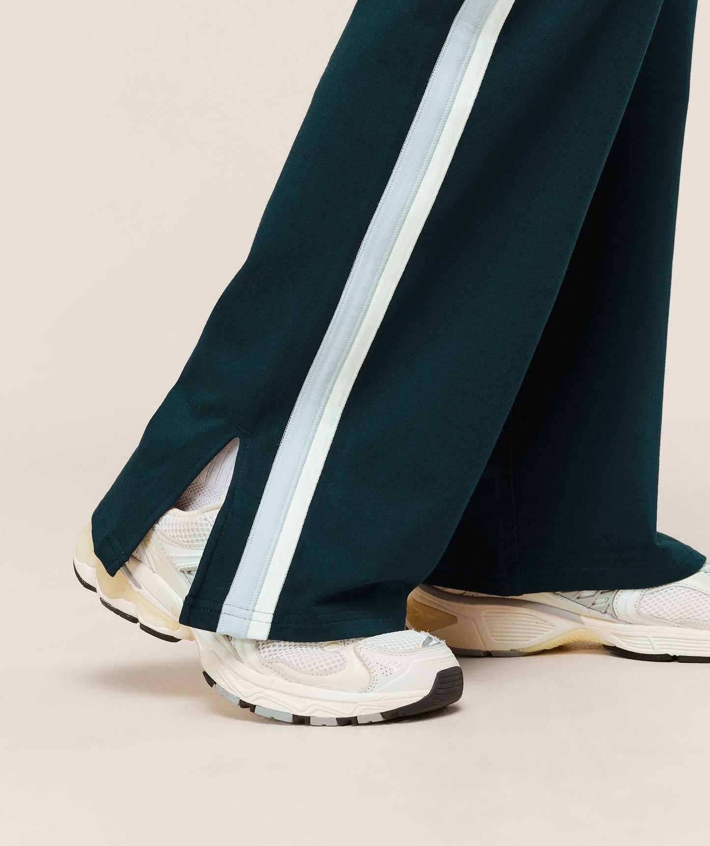 Gymshark Piping Wide Leg Pants - Deep Petrol Blue/Smoke Blue/Soft White