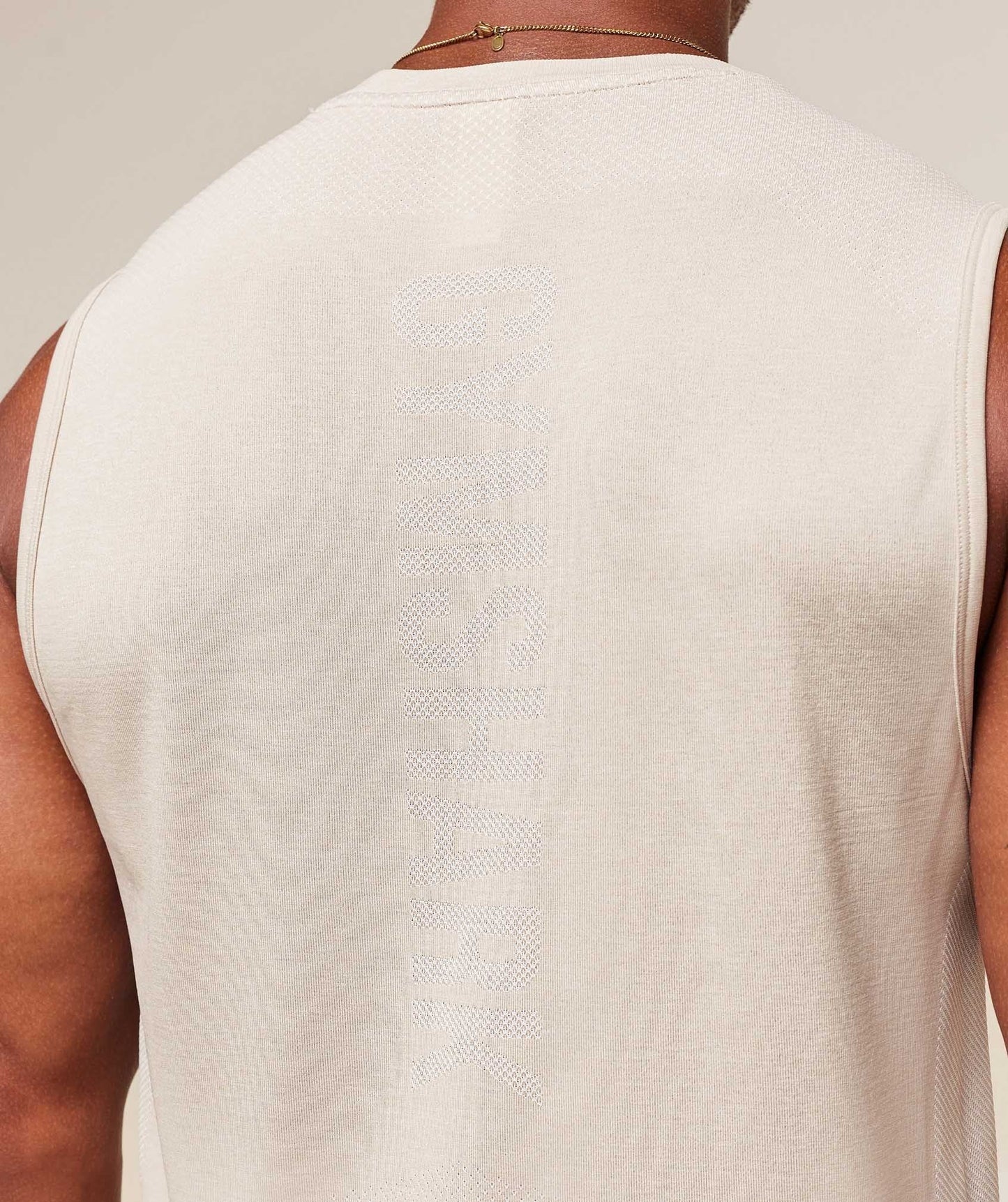 Gymshark Lightweight Seamless Tank - Pebble Grey/White