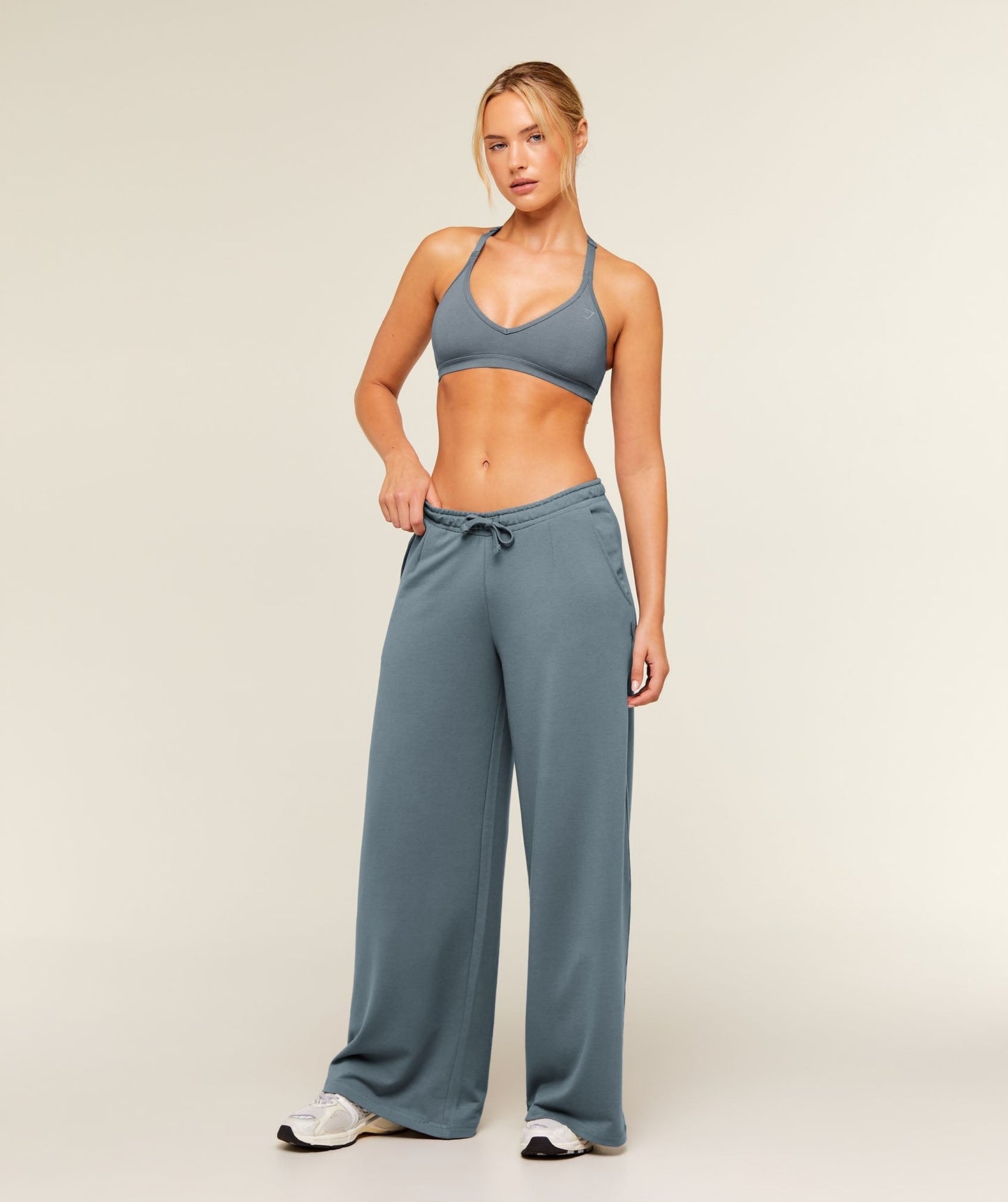 Gymshark Lightweight Wide Leg Pants Regular - Iron Blue