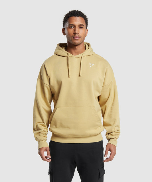 Gymshark Crest Oversized Hoodie - Khaki Yellow