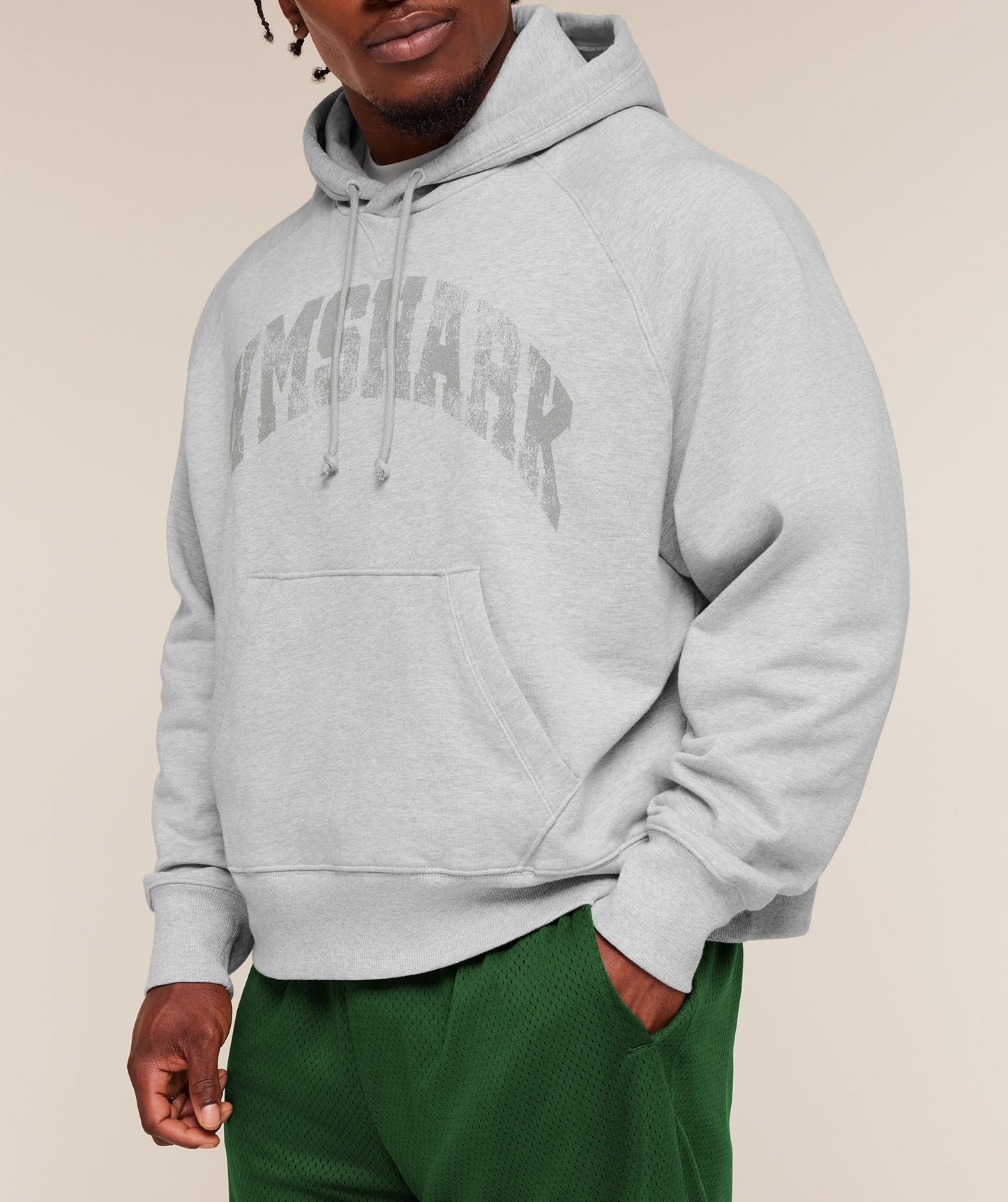 Gymshark Retro Collegiate Graphic Hoodie - Bros Soft Grey Marl