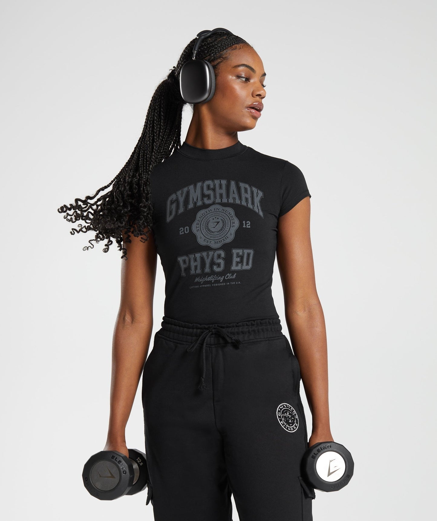 Gymshark Phys Ed Graphic Body Fit T-Shirt - Black