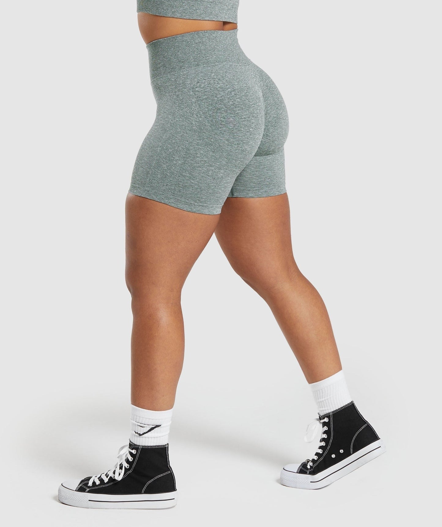 Gymshark Lift Seamless Shorts - Slate Teal/White Marl