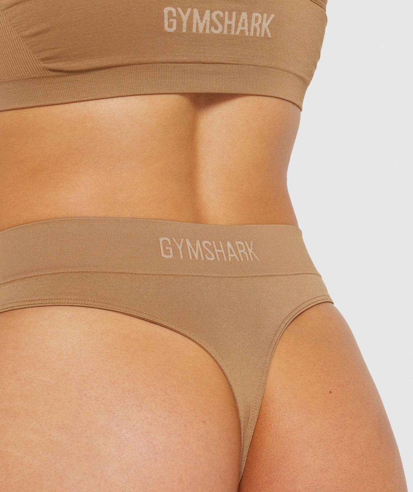 Gymshark Seamless High Rise Thong - Golden Light Brown