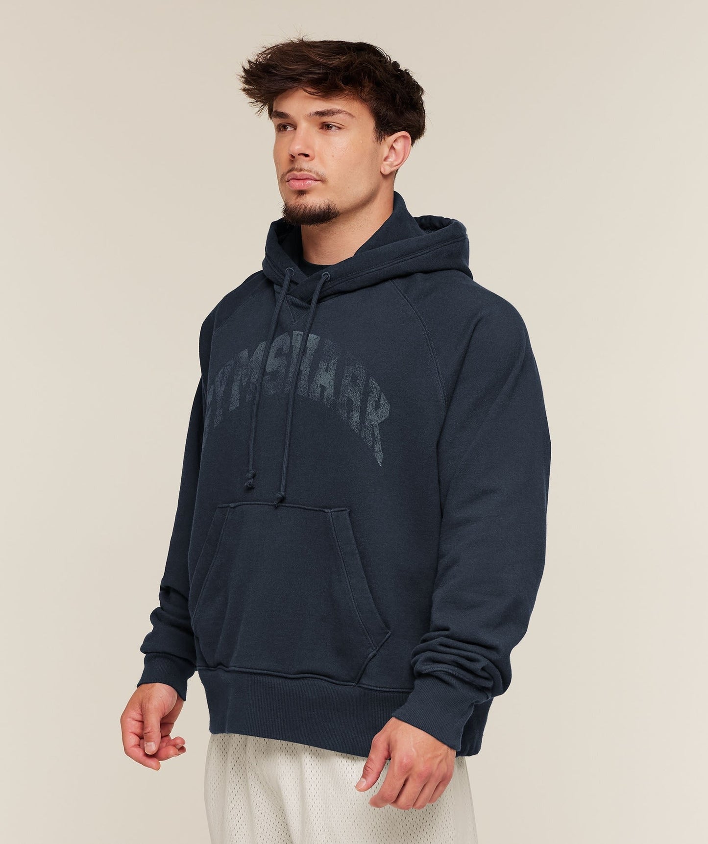 Gymshark Retro Collegiate Graphic Hoodie - Heavy Blue