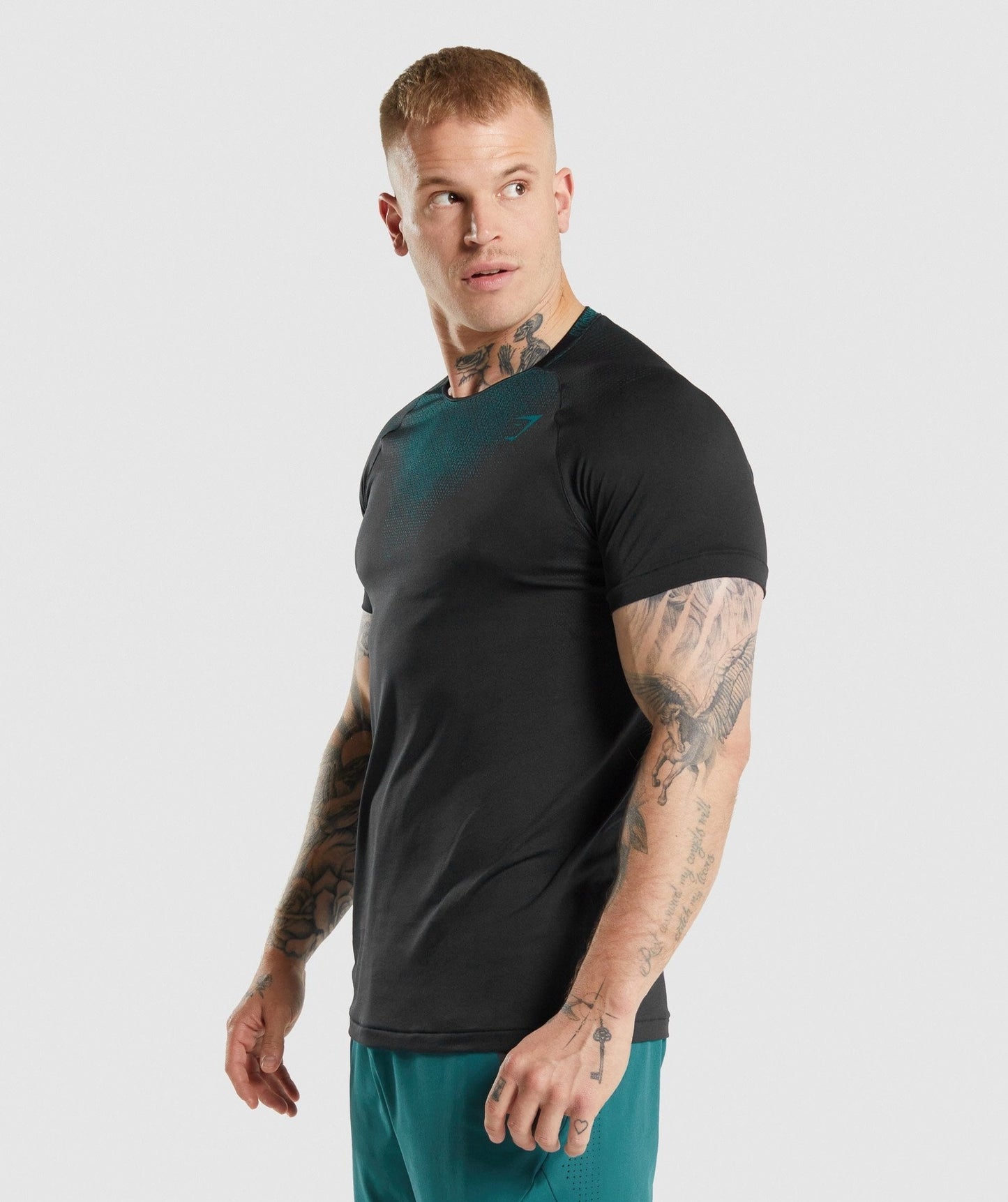 Gymshark Apex Contrast T-Shirt - Black/Teal