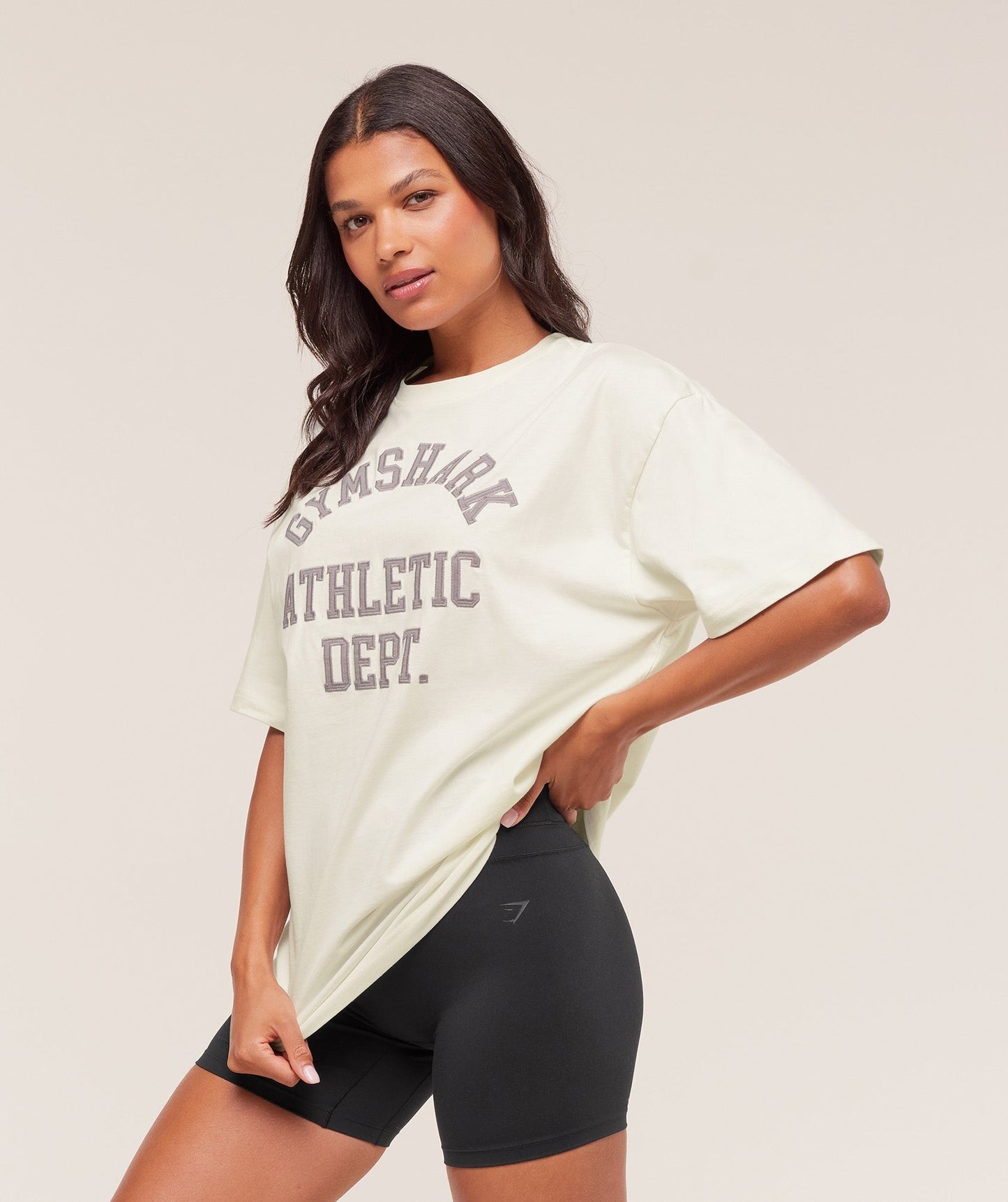 Gymshark Athletic Department Oversized Graphic T-Shirt - Soft White