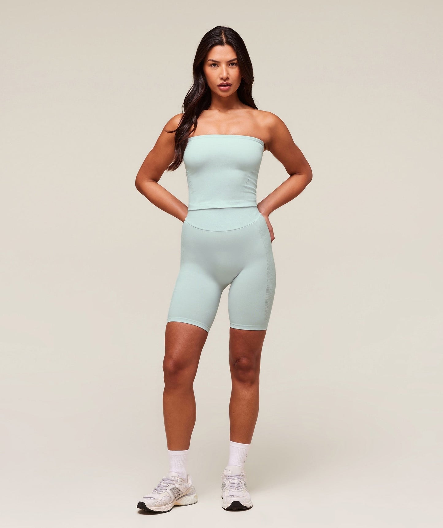 Gymshark everywear Warp Knit Cycling Shortss - Frost Blue
