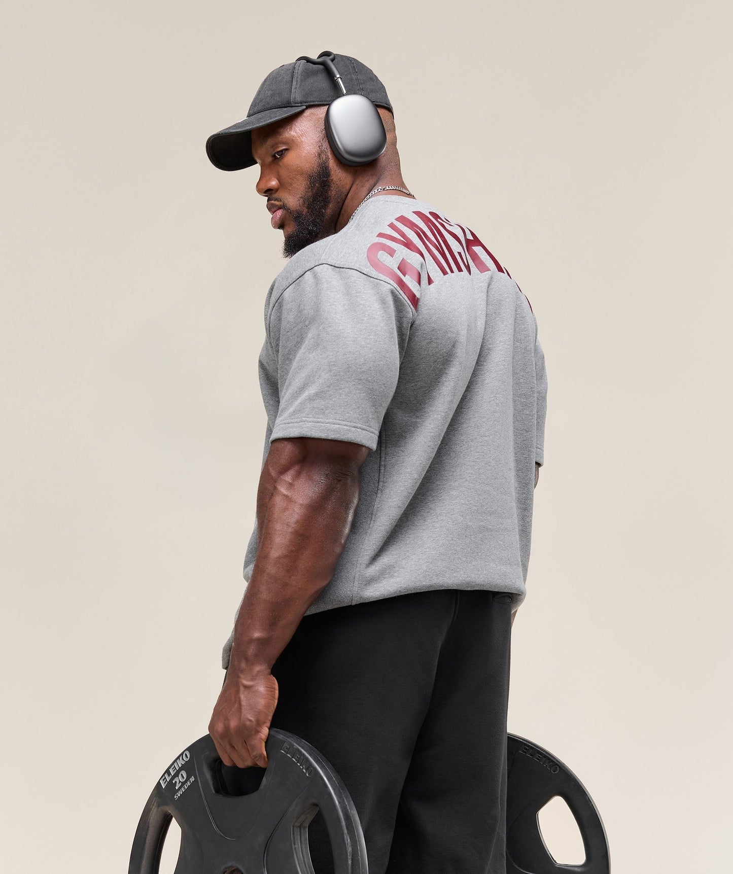 Gymshark Power Short Sleeve Crew - Charcoal Core Marl