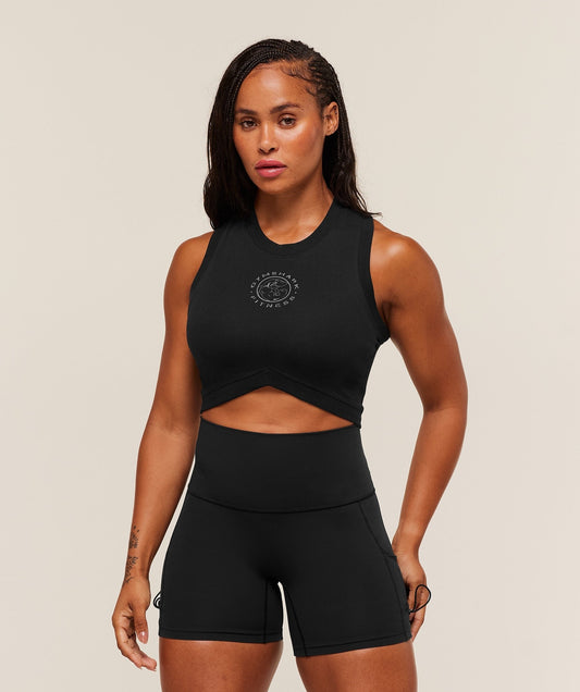 Gymshark Legacy Sleeveless Crop Top - Black