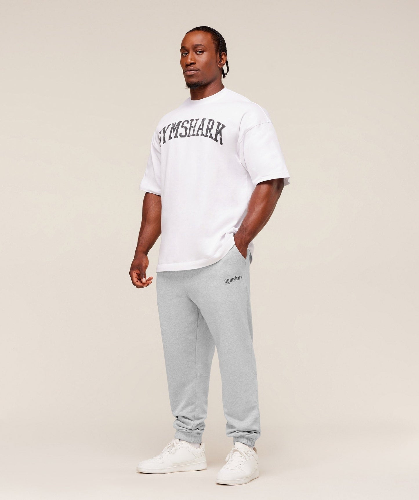 Gymshark Olde English Joggers - Soft Grey Marl