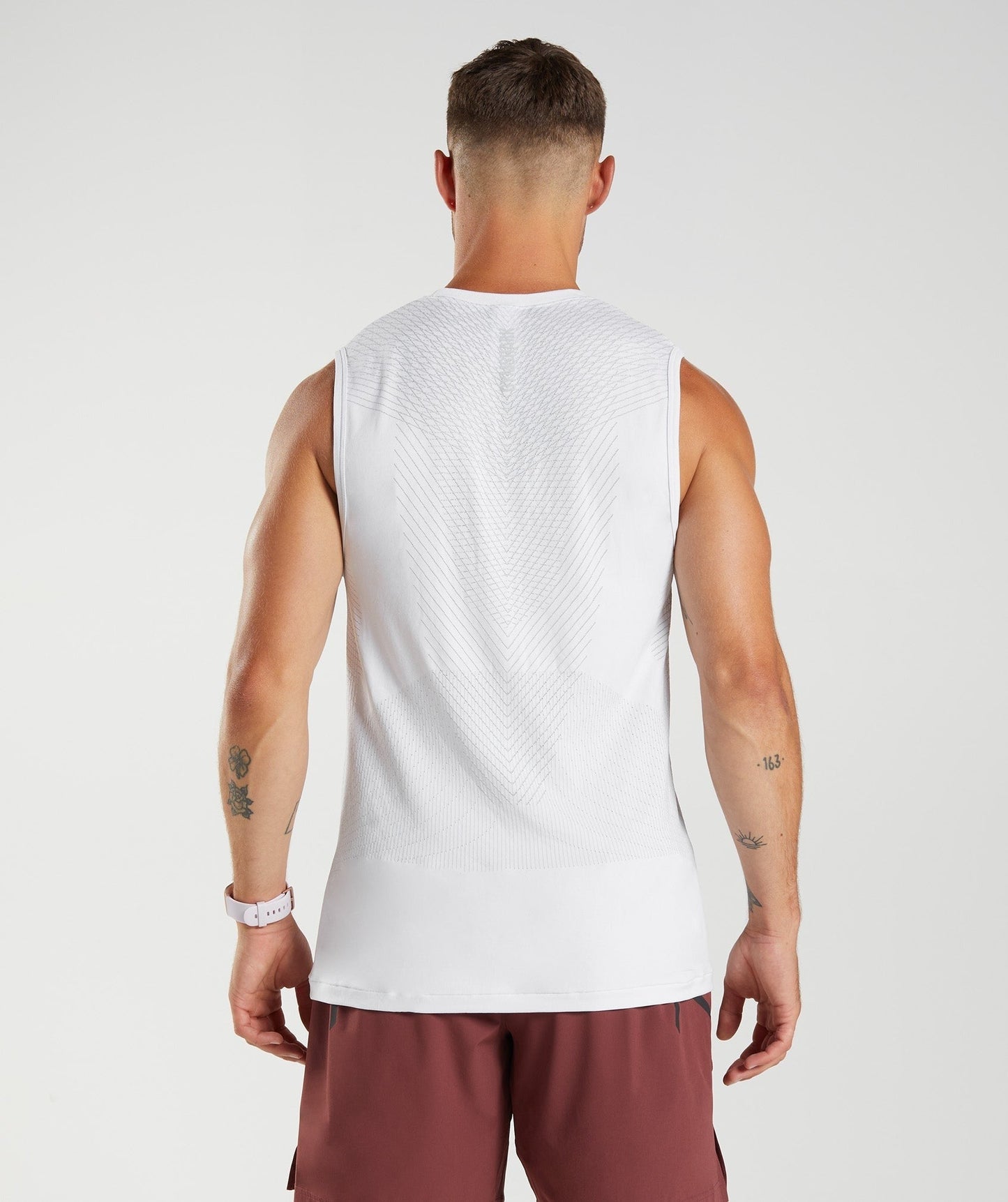 Gymshark Apex Seamless Tank - White/Light Grey