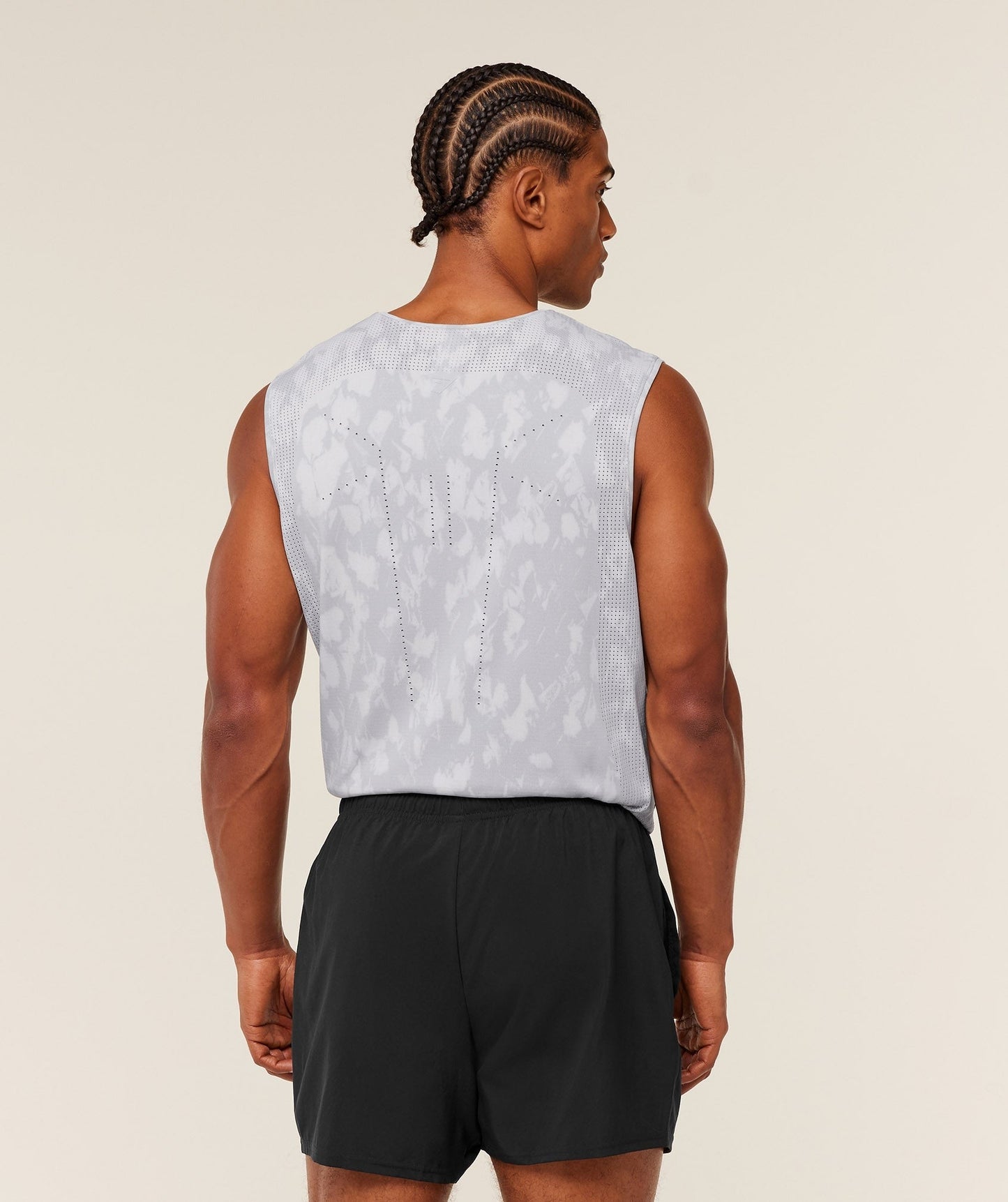 Gymshark Distance Seamless Tank - Light Grey / Light Grey / ACID WASH