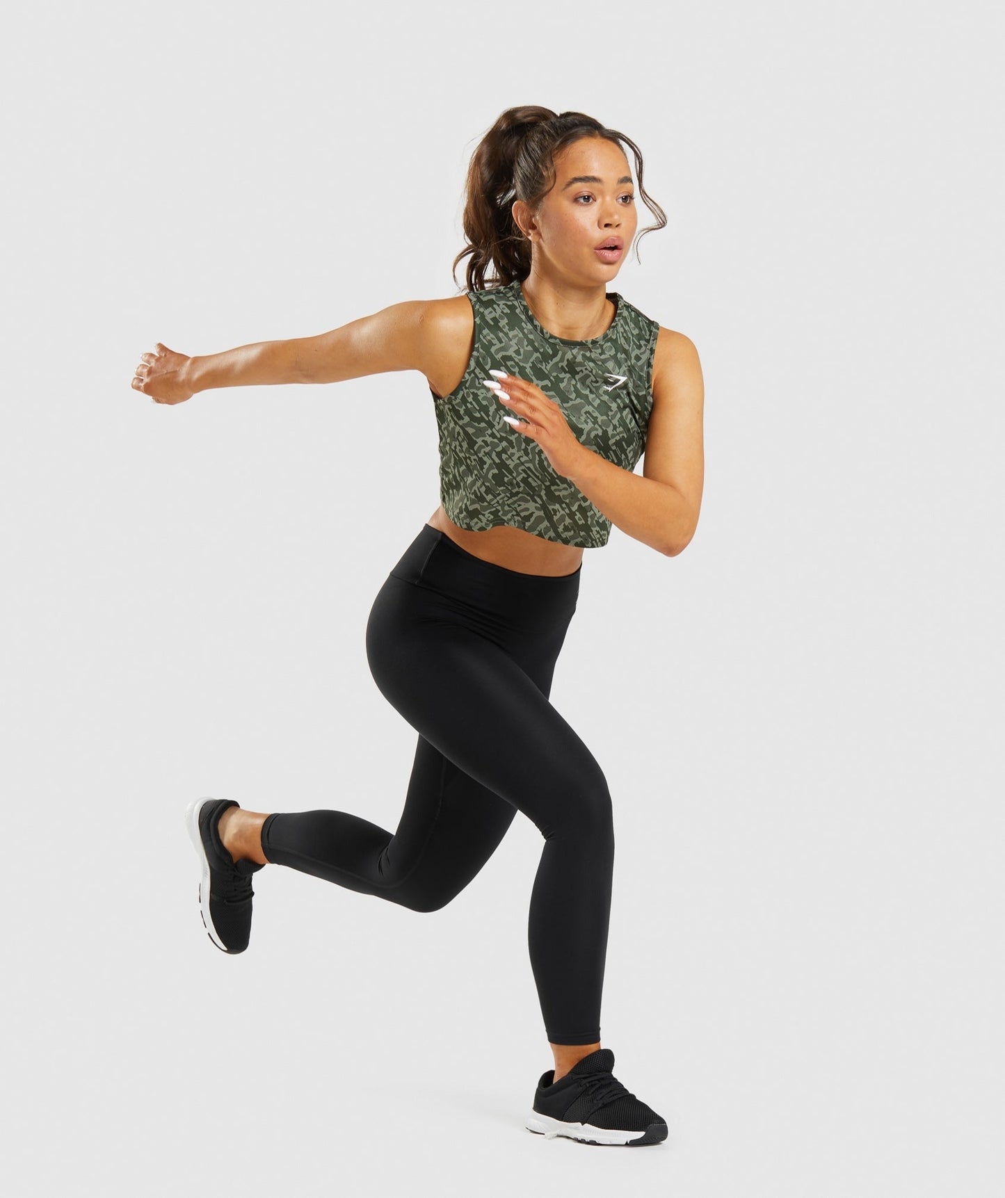Gymshark Training Crop Tank - Green Print