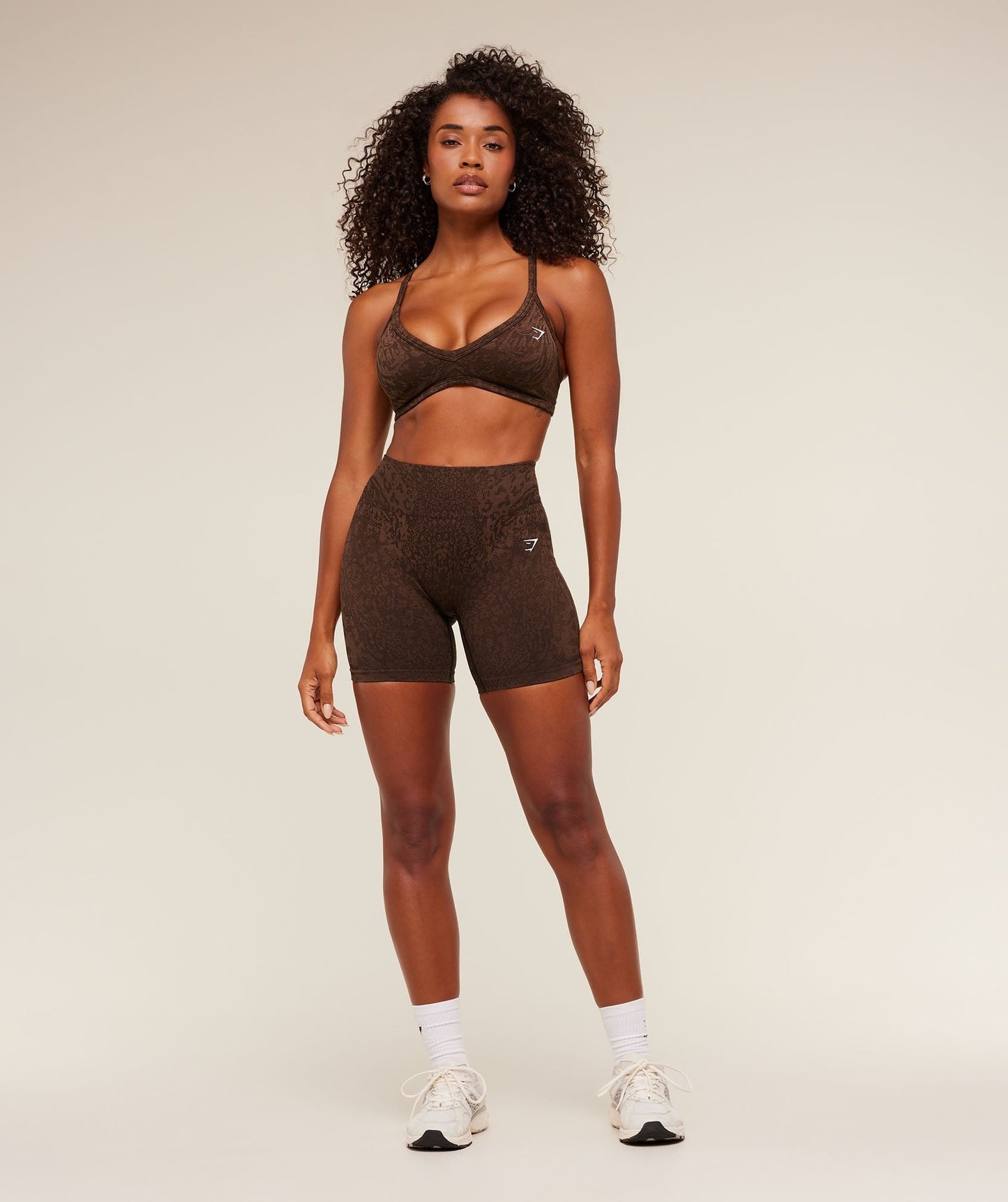 Gymshark Adapt Animal X Whitney Sports Bra - Archive Brown / Soft Brown