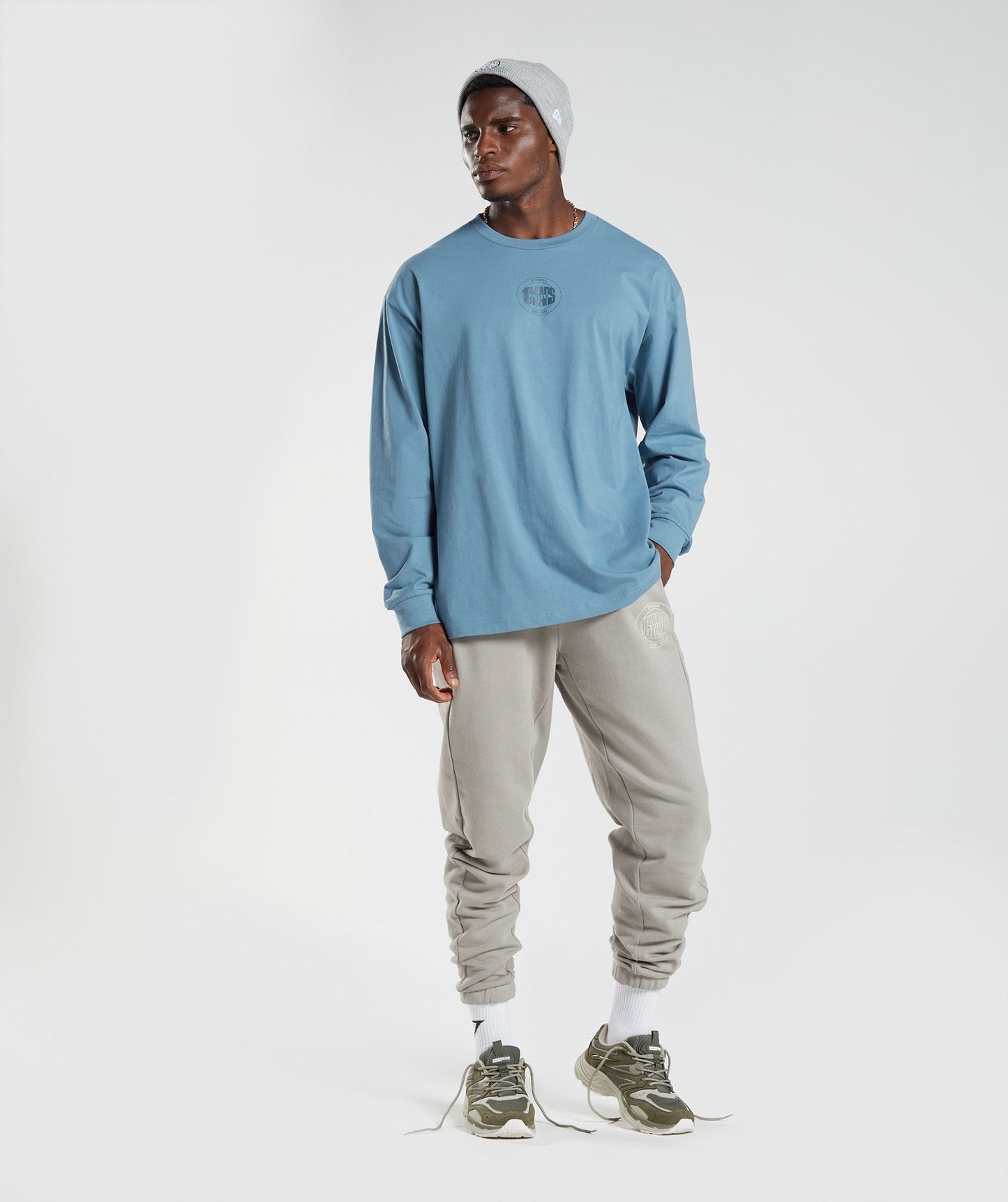 Gymshark GS10 Year Oversized Long Sleeve T-Shirt - Denim Blue