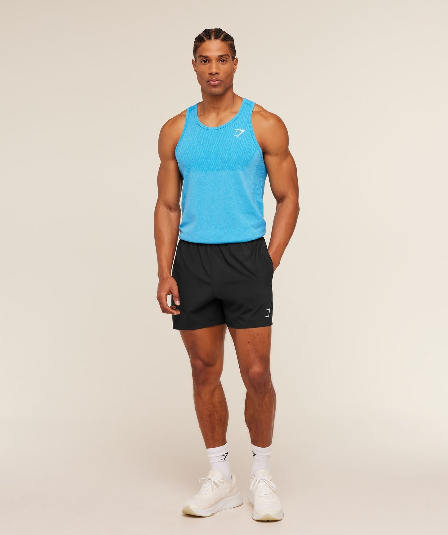 Gymshark Vital Tank - White/Brand Blue