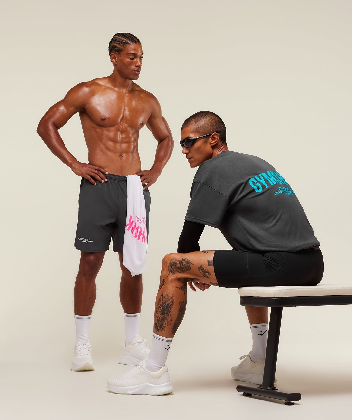 Gymshark Conditioning Club Oversized T-Shirt - Grey/Brand Blue