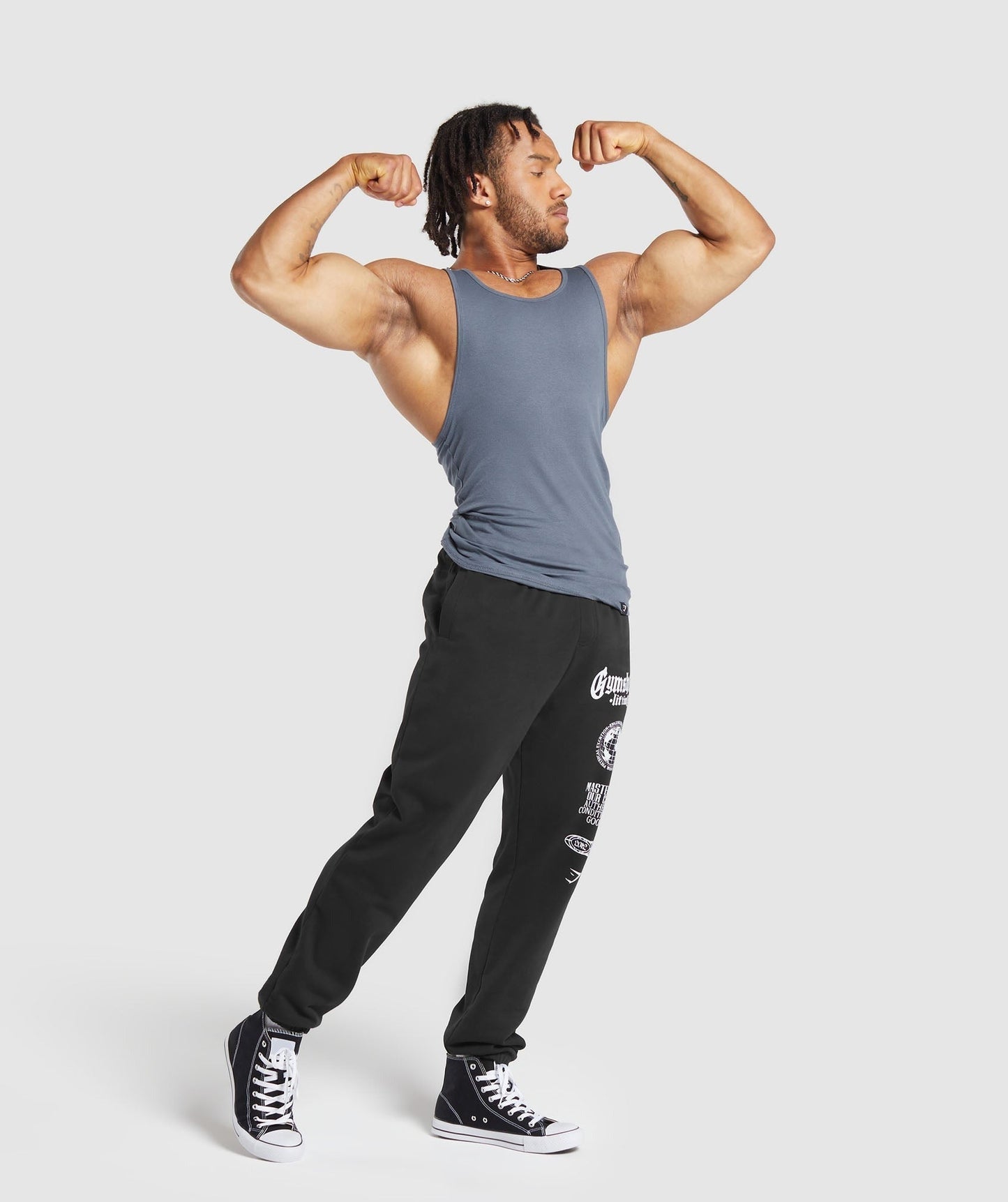 Gymshark Ribbed Tank 3PK - Black/White/Iron Blue