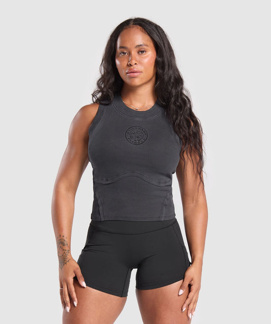 Gymshark Premium Legacy Tank - Black/Pigment Dye