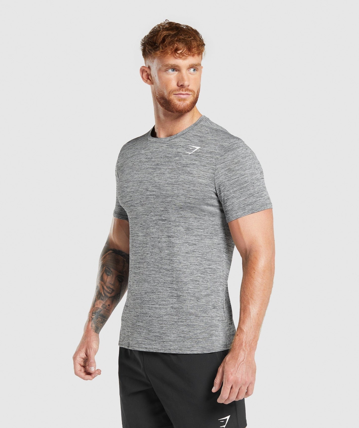 Gymshark Arrival Marl T-Shirt - Silhouette Grey/Light Grey Marl