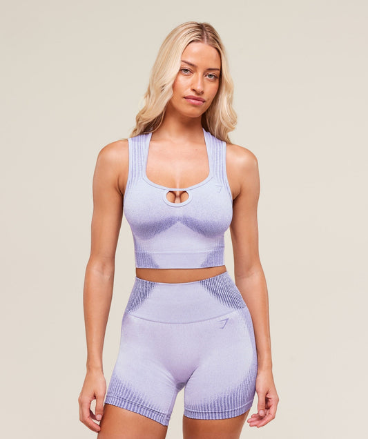 Gymshark Diffuse Seamless Cropped Tank - Fresh Lilac/Cobalt Purple