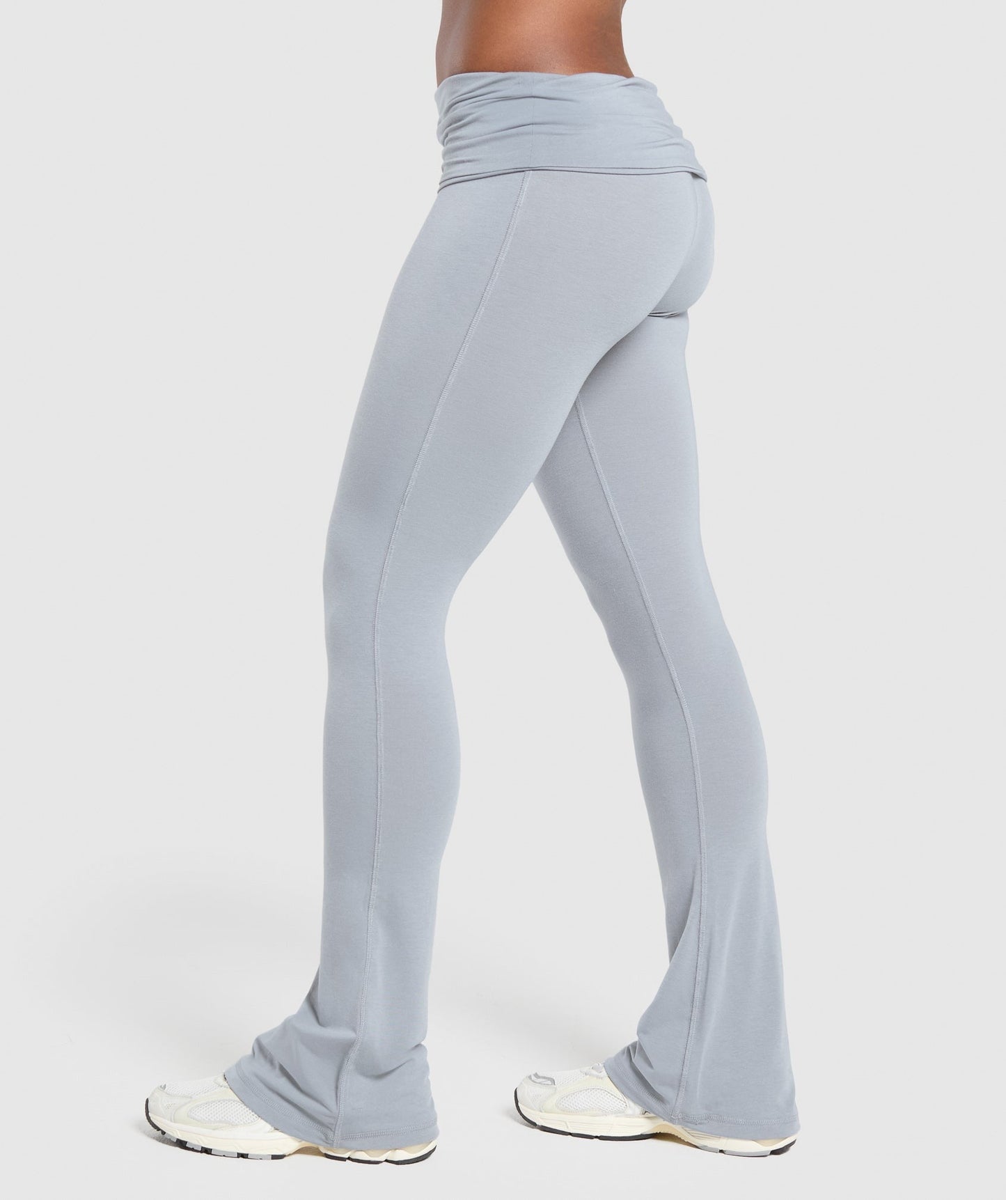 Gymshark Foldover Flared Leggings - Denim Grey