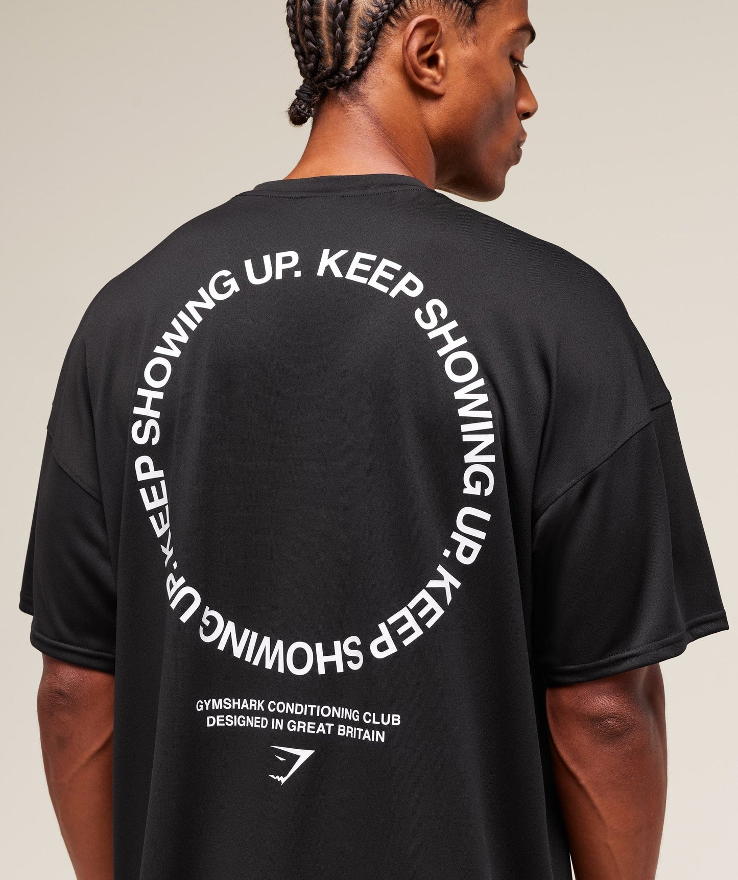Gymshark Keep Showing Up T-Shirt - Black