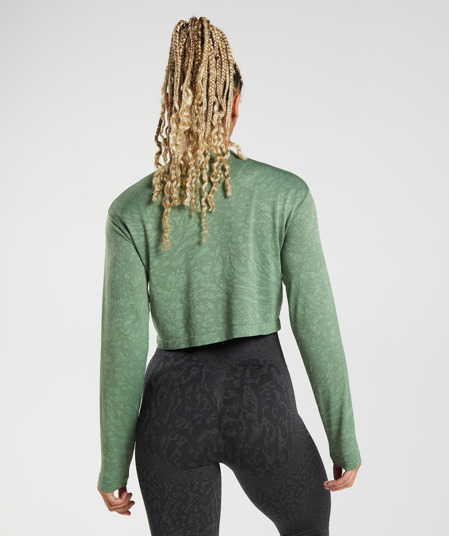 Gymshark Adapt Animal Seamless Long Sleeve Top - Wild | Iguana Green
