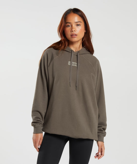 Gymshark Block Oversized Hoodie - Camo Brown