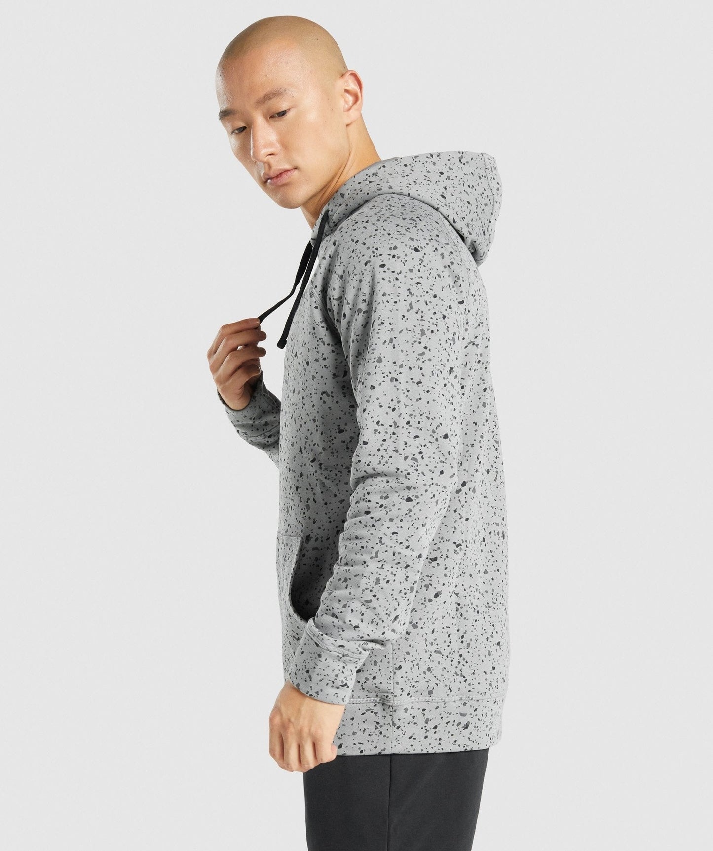 Gymshark Micro Print Hoodie - Light Grey Print