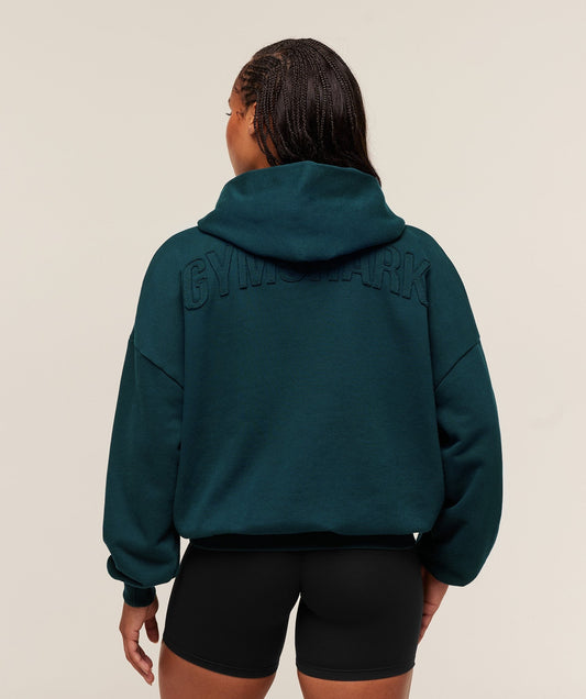 Gymshark Power Washed Oversized Hoodie - Deep Petrol Blue/Acid Wash