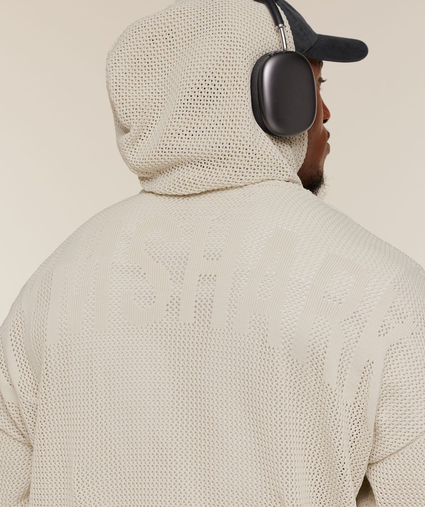 Gymshark Collective Crochet Style Hoodie - Tinted White