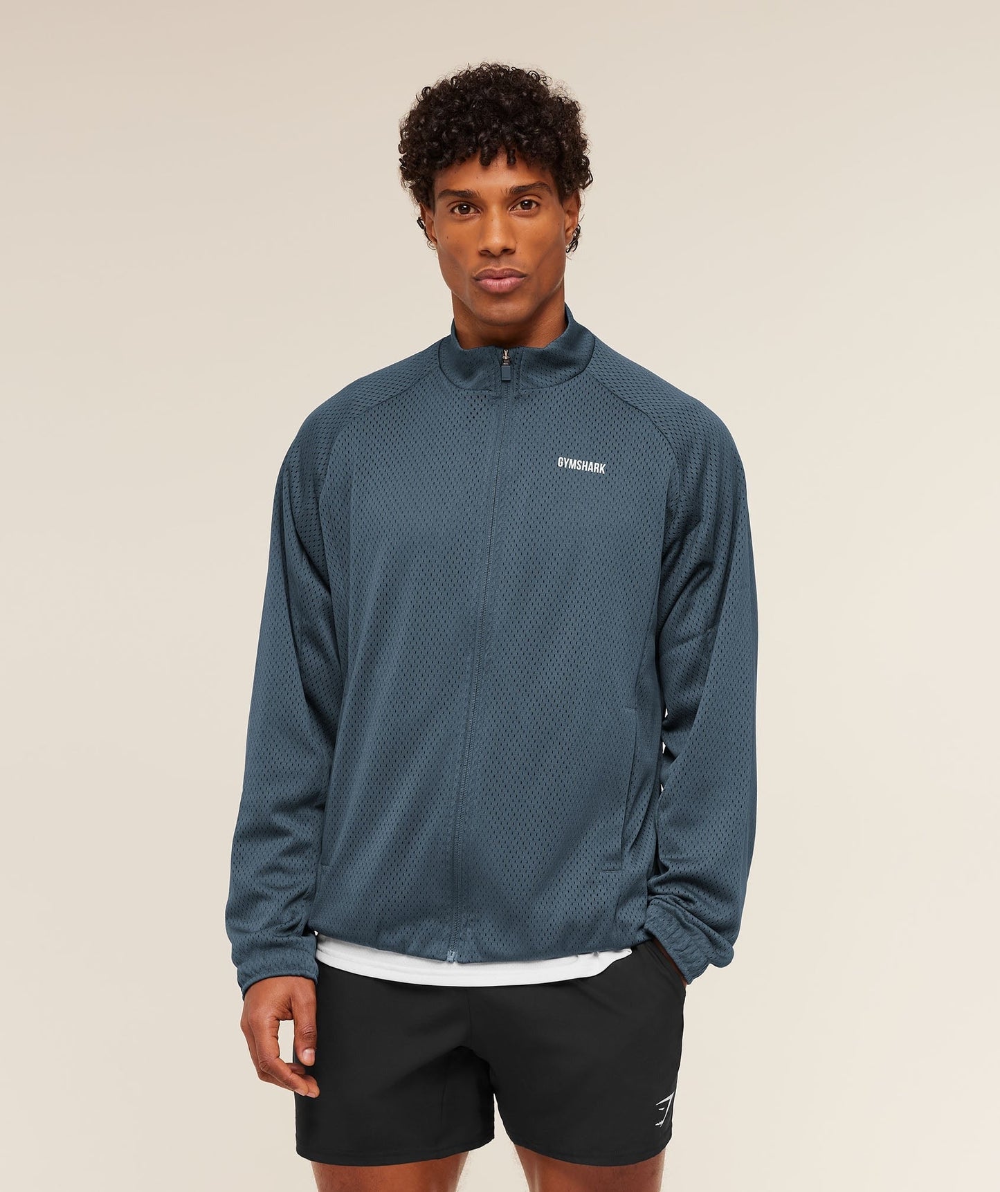 Gymshark Train Zip Through Jacket - Stealth Blue